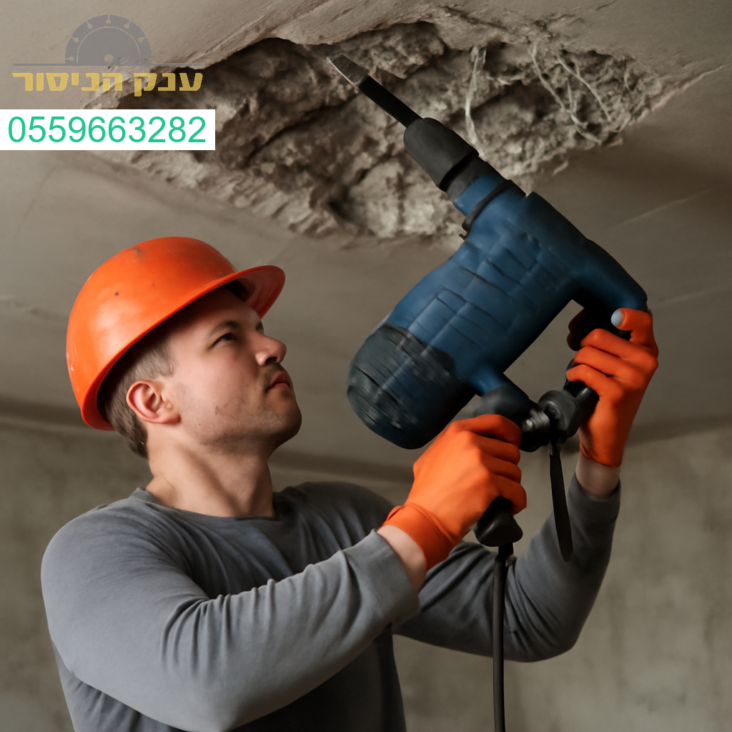 פירוק בטון מדויק בתקרה בעזרת ציוד מתקדם וביצוע מקצועי ללא פשרות