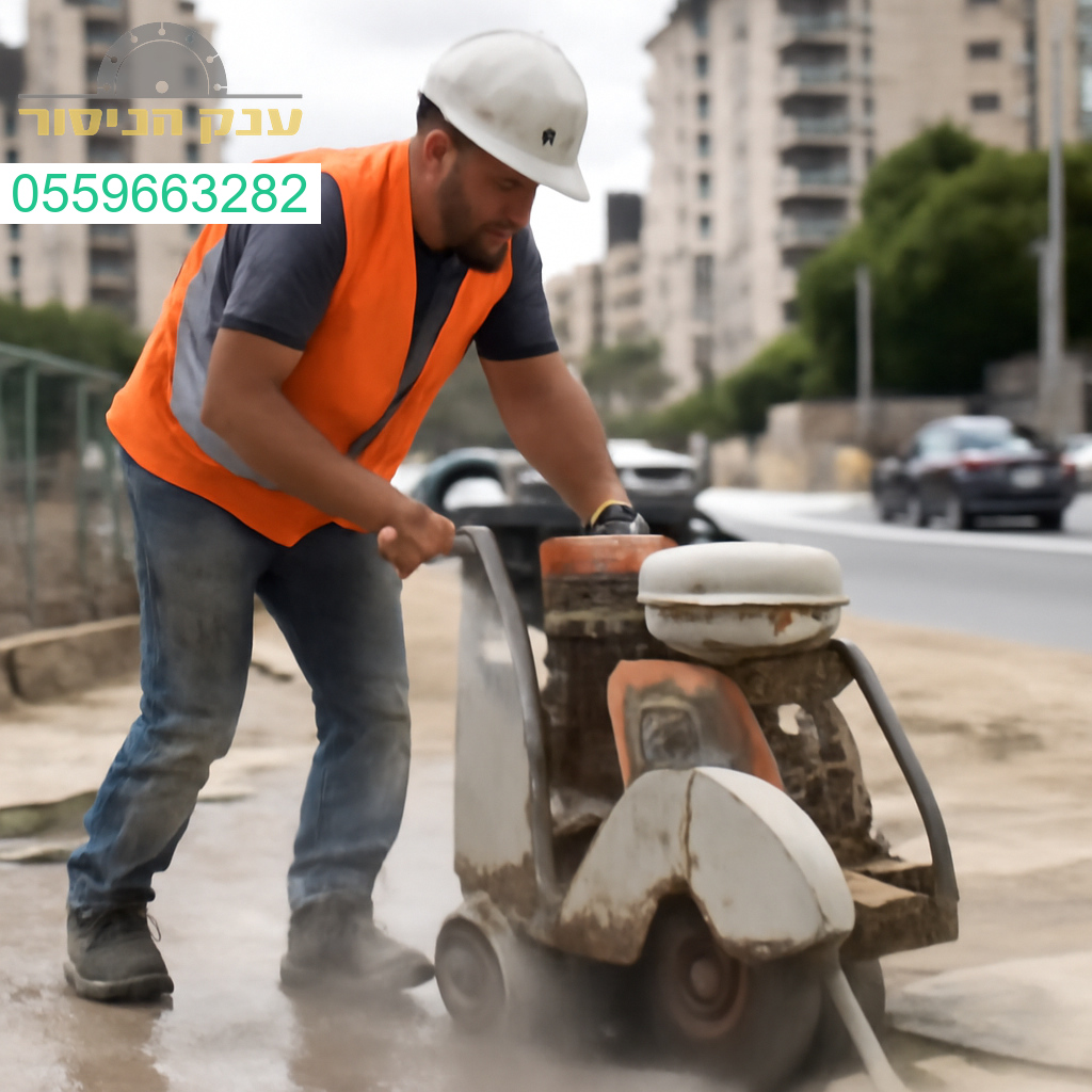מנסר בטון מקצועי בפעולה בגבעת שמואל עם ציוד חדיש לביצוע חיתוך מדויק ואיכותי