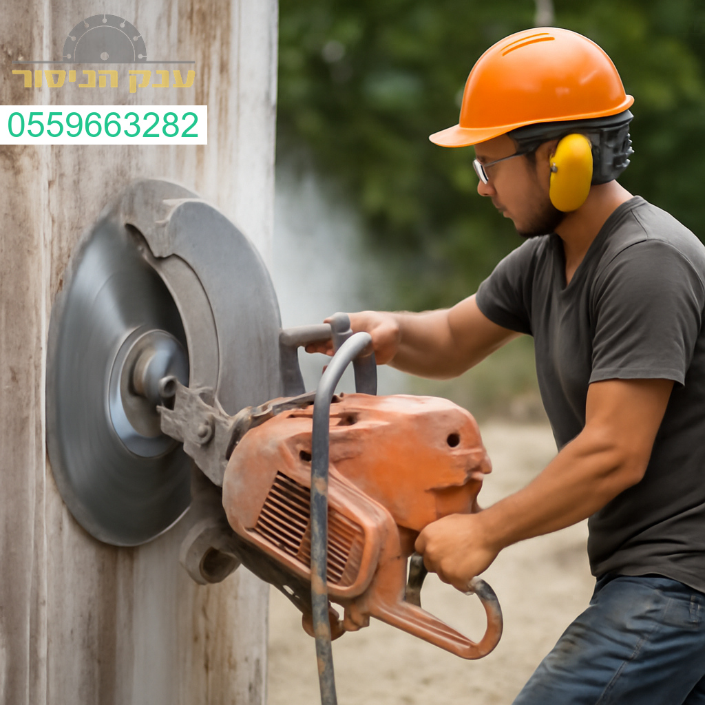 מנסר בטון מקצועי בפעולה בדיוק ודיוק מקסימלי בנס ציונה