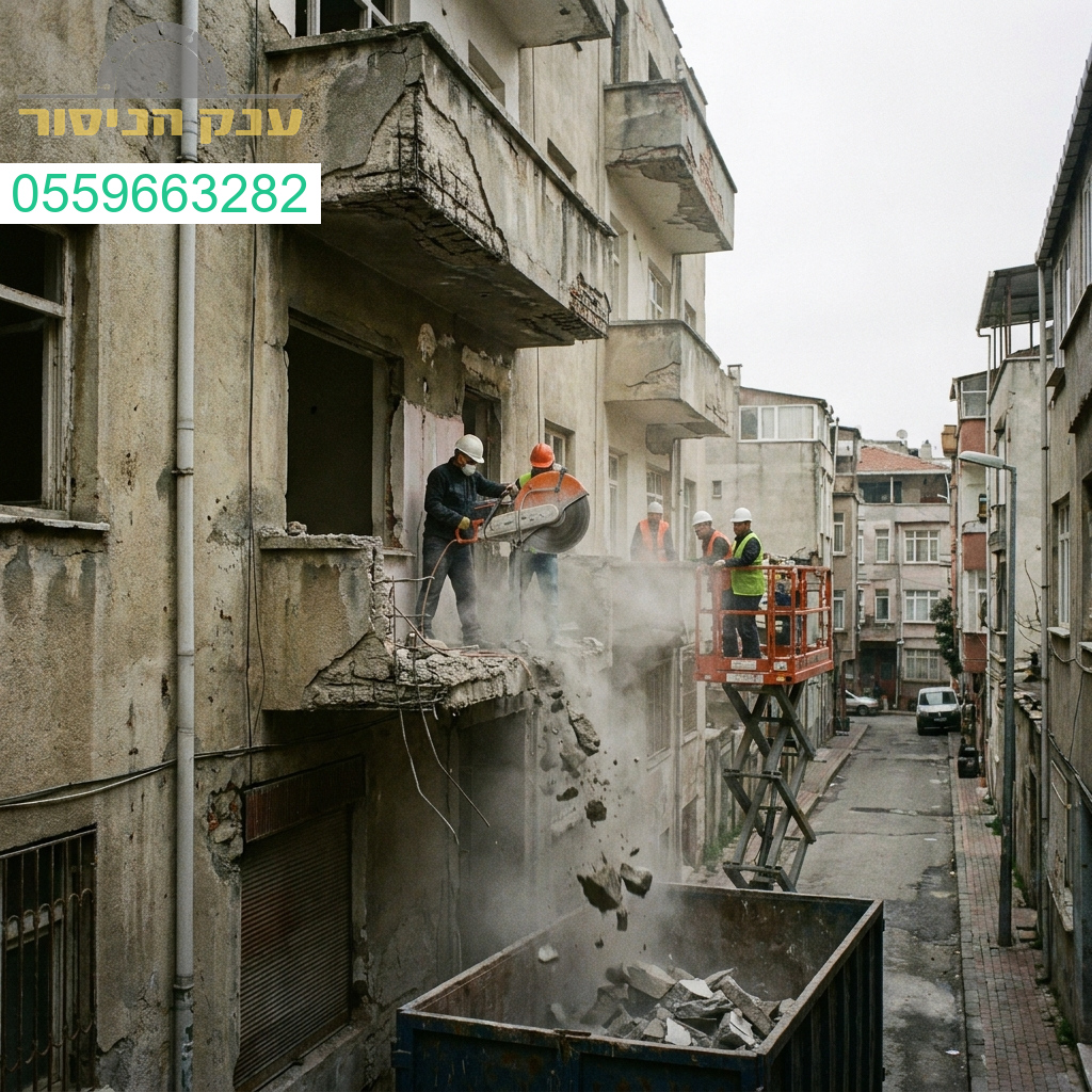 ענק הניסור מציע פתרונות מקצועיים ומהירים לניסור בטון והריסת מרפסות מסוכנות בדיוק יוצא דופן ובבטיחות מקסימלית