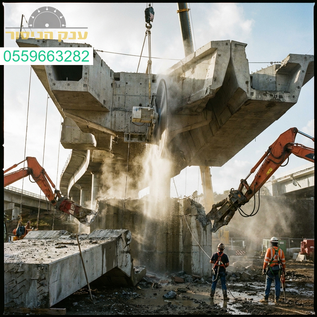 דיוק הנדסי ומומחיות בפירוק וניסור אלמנטים טרומיים ומבנים מורכבים באמצעות טכנולוגיה מתקדמת ועוצמה מקצועית